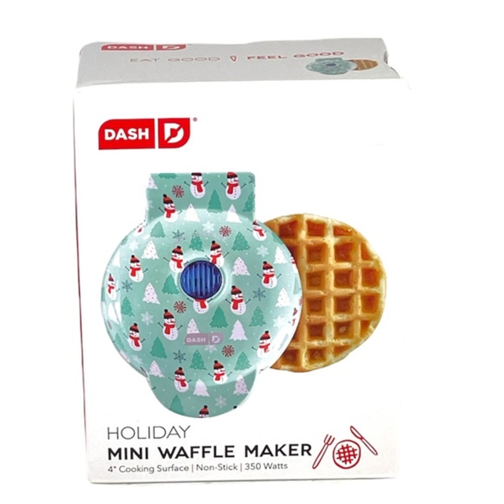 Dash Snowman Mini Waffle Maker, Blue